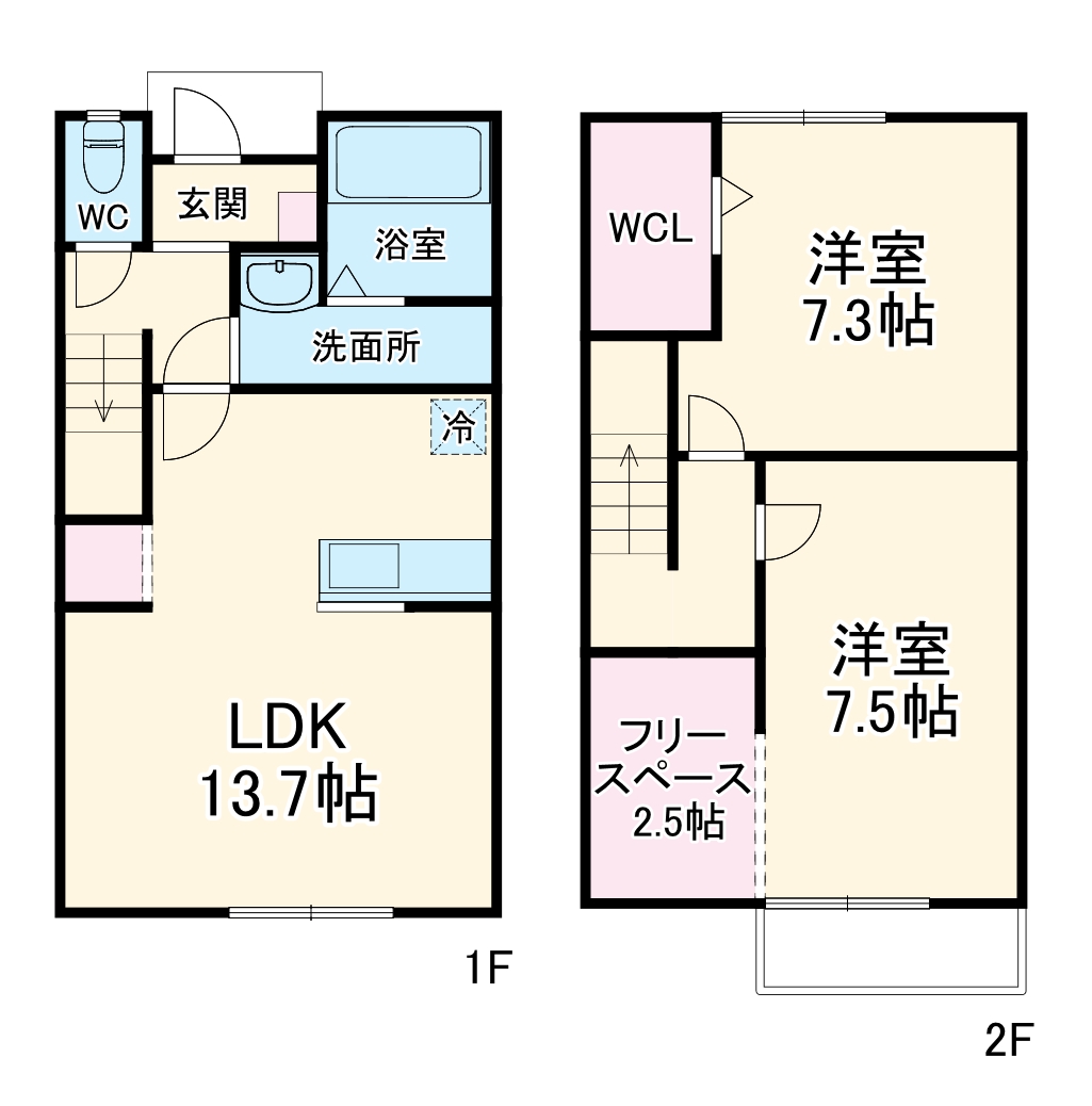西幡豆町の完工年月(2018年5月)築の賃貸一戸建ての間取り