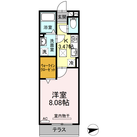 D-room甲山寺の間取り