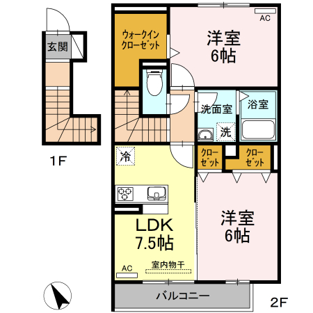 グランドゥール Bの間取り