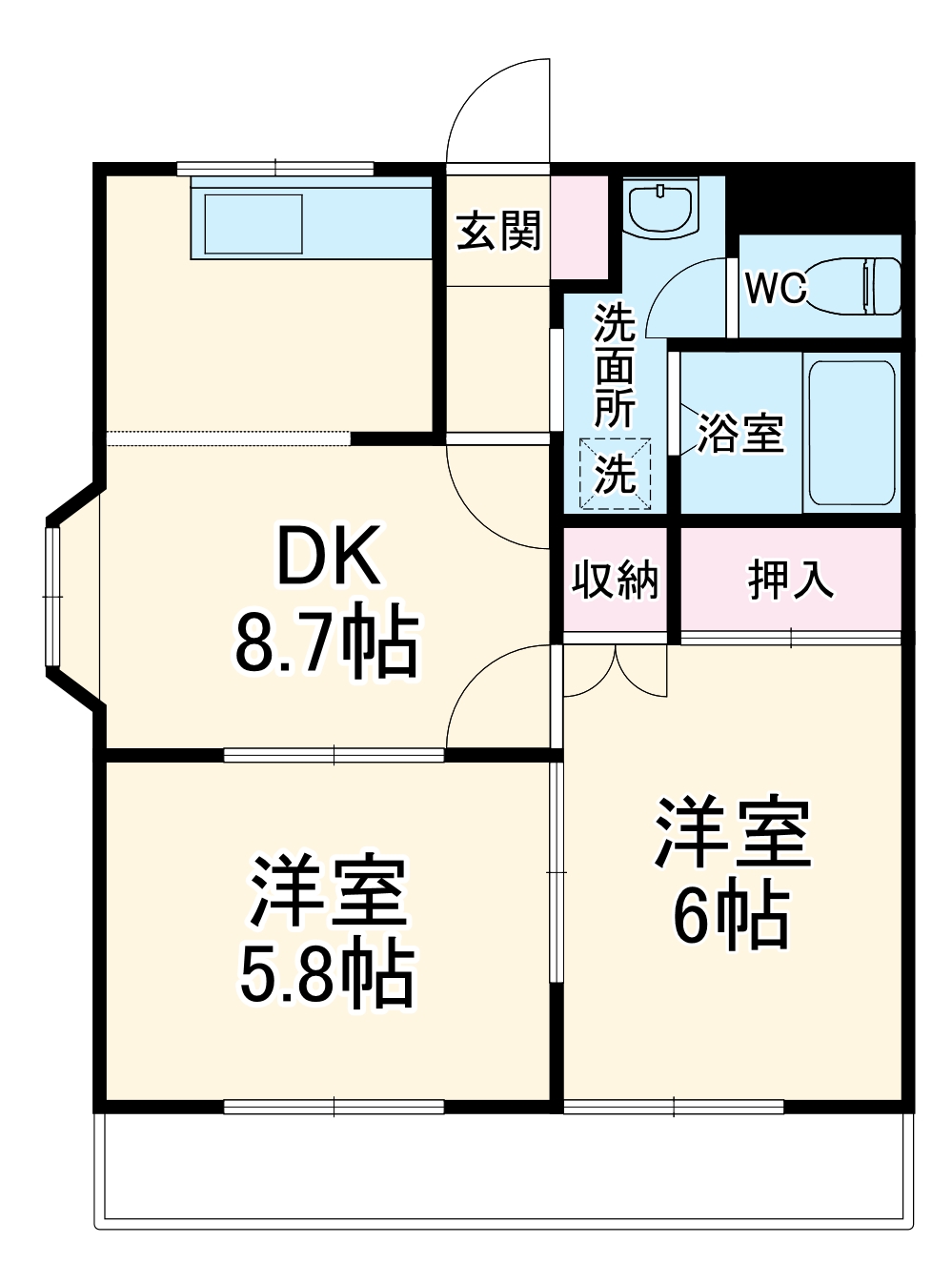 コンフォース・203号室の間取り