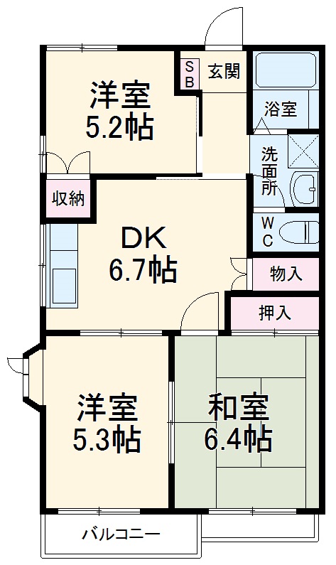 サニーセゾン東永谷D棟の間取り