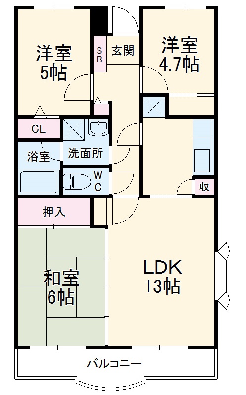 フロイデ勝田台壱番館の間取り