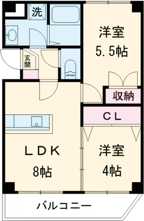 クリエール北綾瀬・202号室の間取り