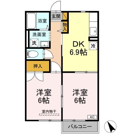 ボナール・202号室の間取り