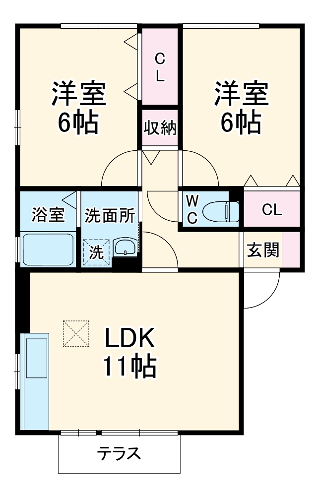 セジュールかすみ A棟の間取り