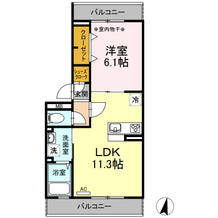 クヴァルチーラ奥戸の間取り