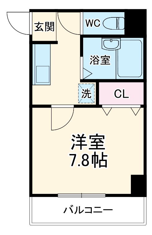 伝馬の完工年月(1997年10月)築の賃貸マンションの間取り