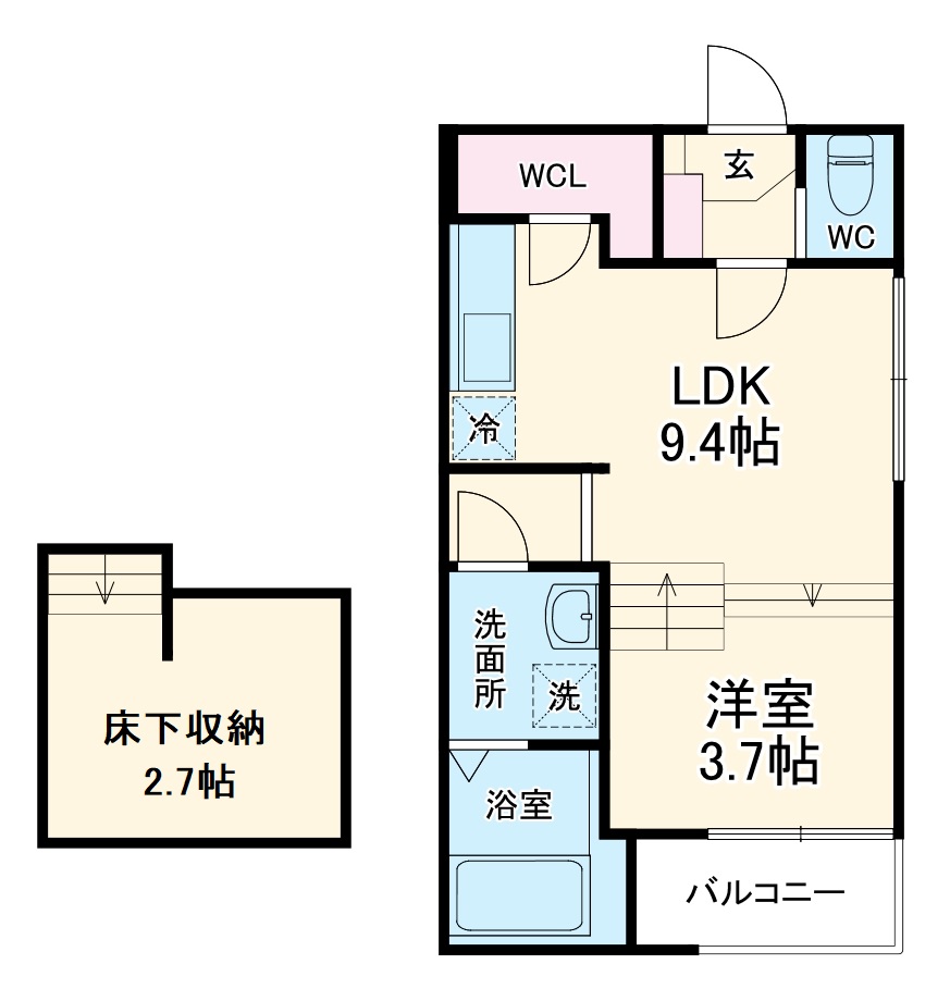 ハーモニーテラスティーエイチの間取り