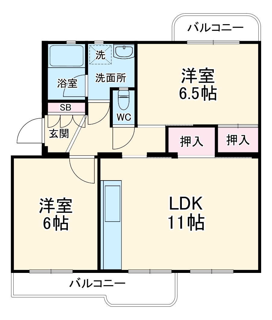 内野西団地3号棟の間取り