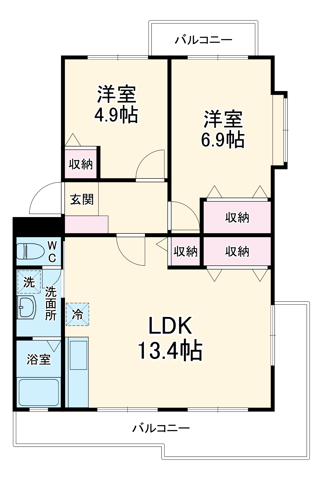 リヴェースふたせの間取り