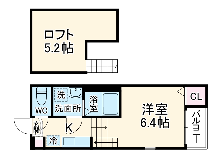 ハーモニーテラス靖国町Ⅴの間取り