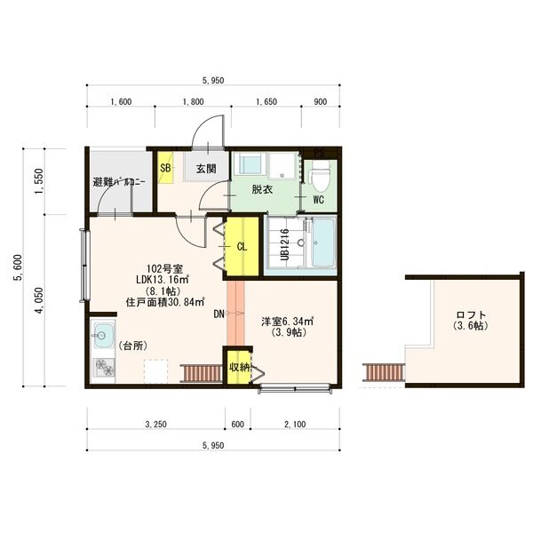 ハーモニーテラス上石川町Ⅴの間取り