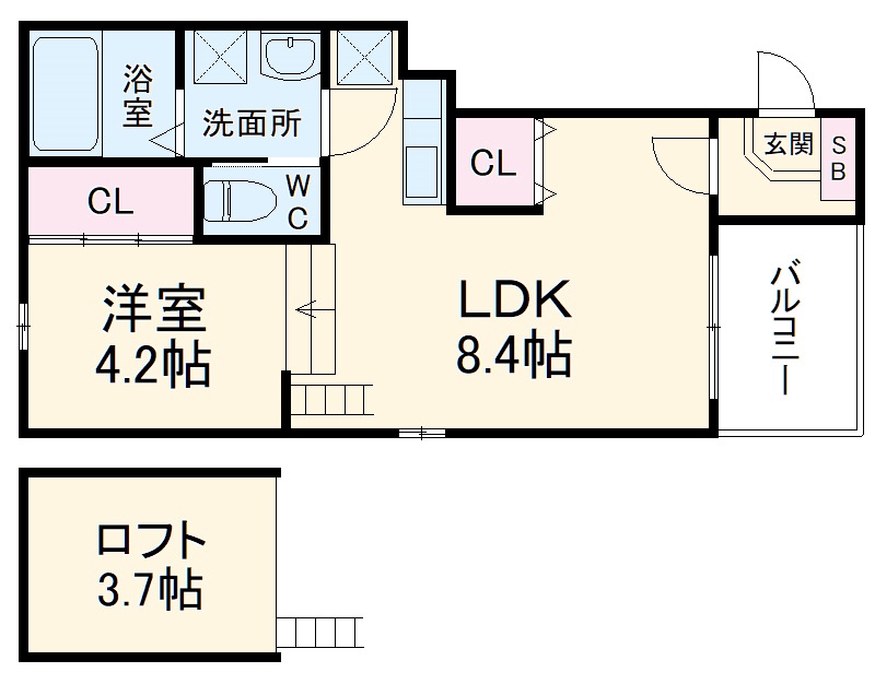 ハーモニーテラス下米野町の間取り