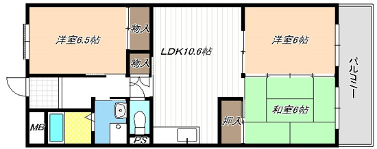 本宮ハイツ山田の間取り