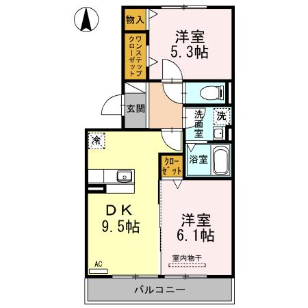 ファミールシミズ Dの間取り