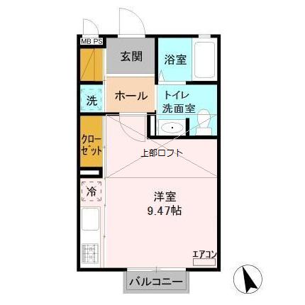 グローリア酒々井・205号室の間取り