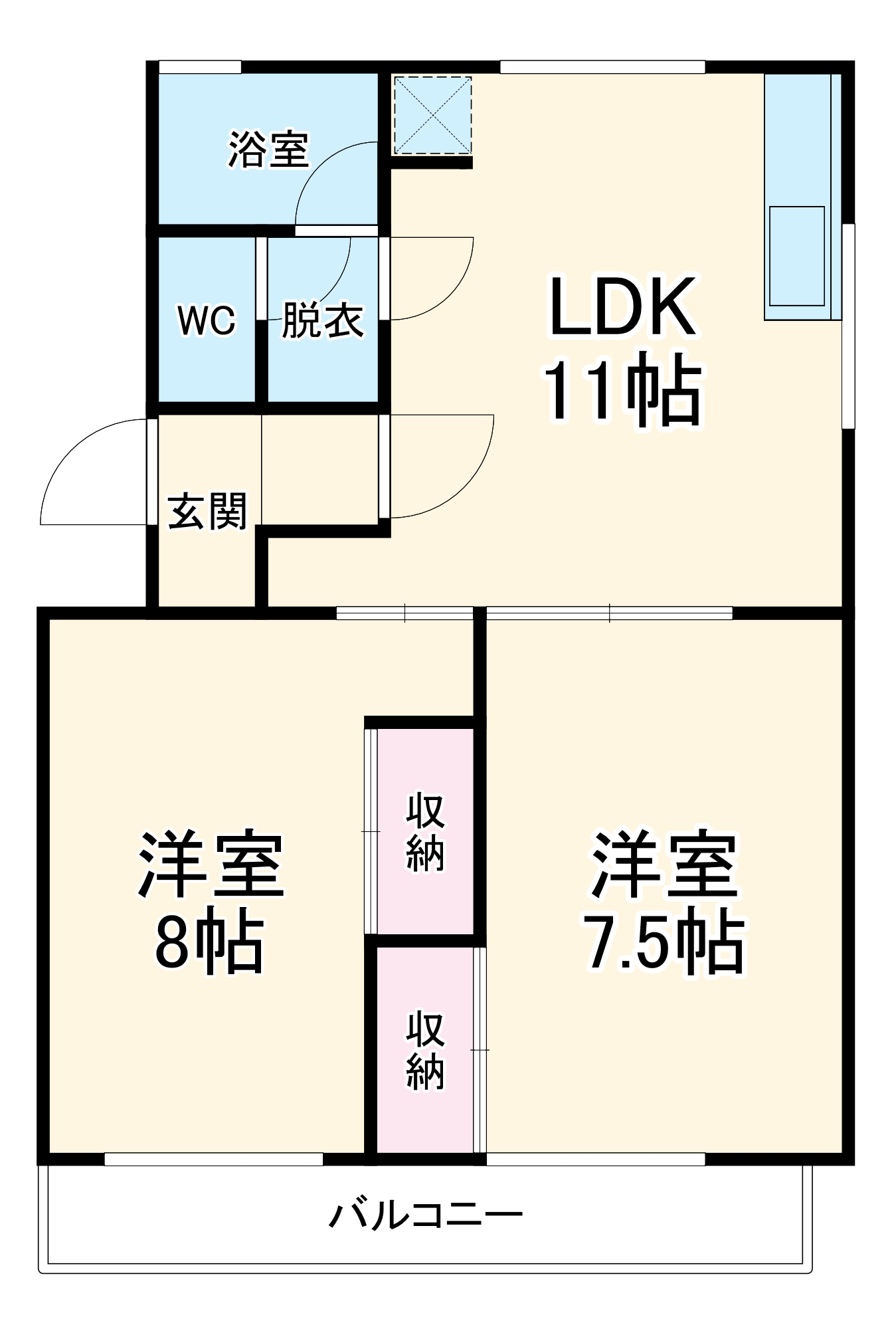 箕ノ手ハイツC棟の間取り