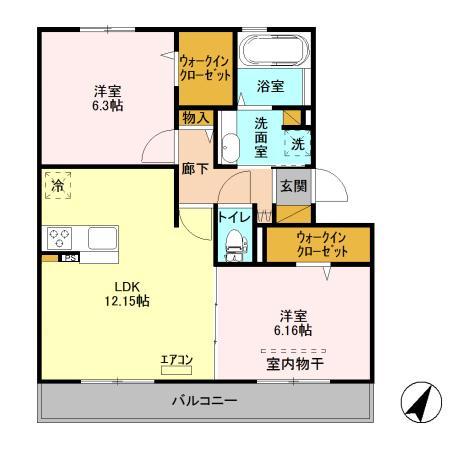 フェリスＡ棟・302号室の間取り