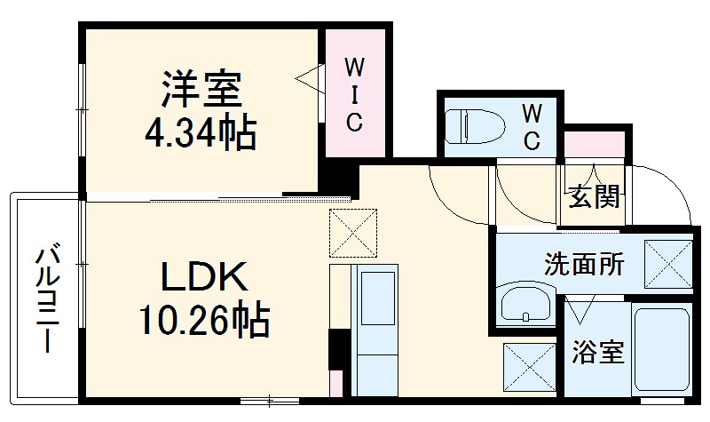 ルメルシィⅡ・103号室の間取り