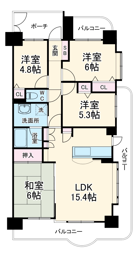 ライオンズガーデン植田中央の間取り