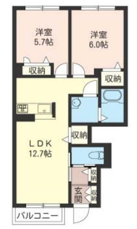 102号室の間取り