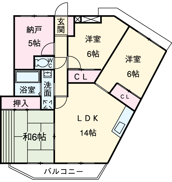 ヴィアーレマルフク南館の間取り