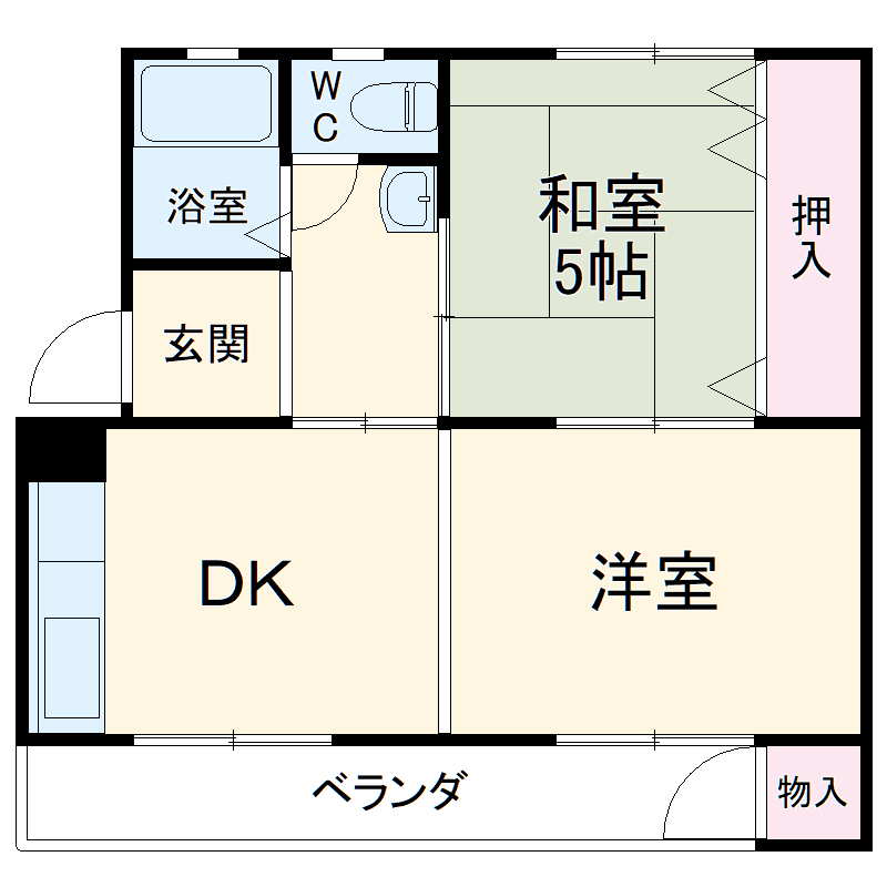 東橋本コーポラス1号棟の間取り