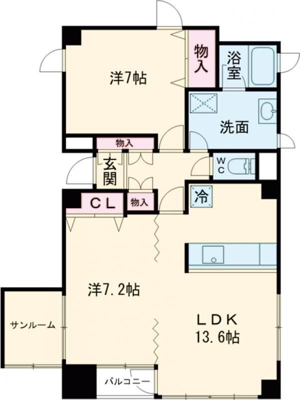 グリーンキャラットの間取り
