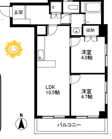 亀有ダイヤモンドマンションの間取り