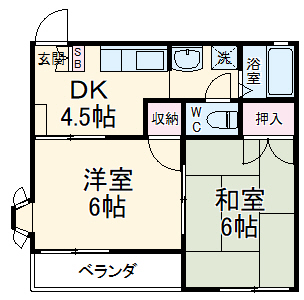 ハイツ中浜の間取り
