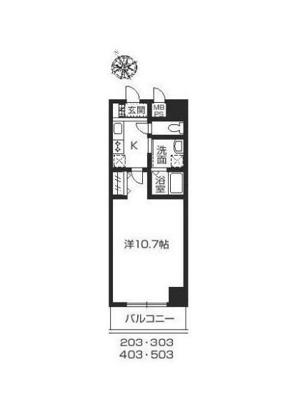 サーティーフォー大山町第14ビルの間取り