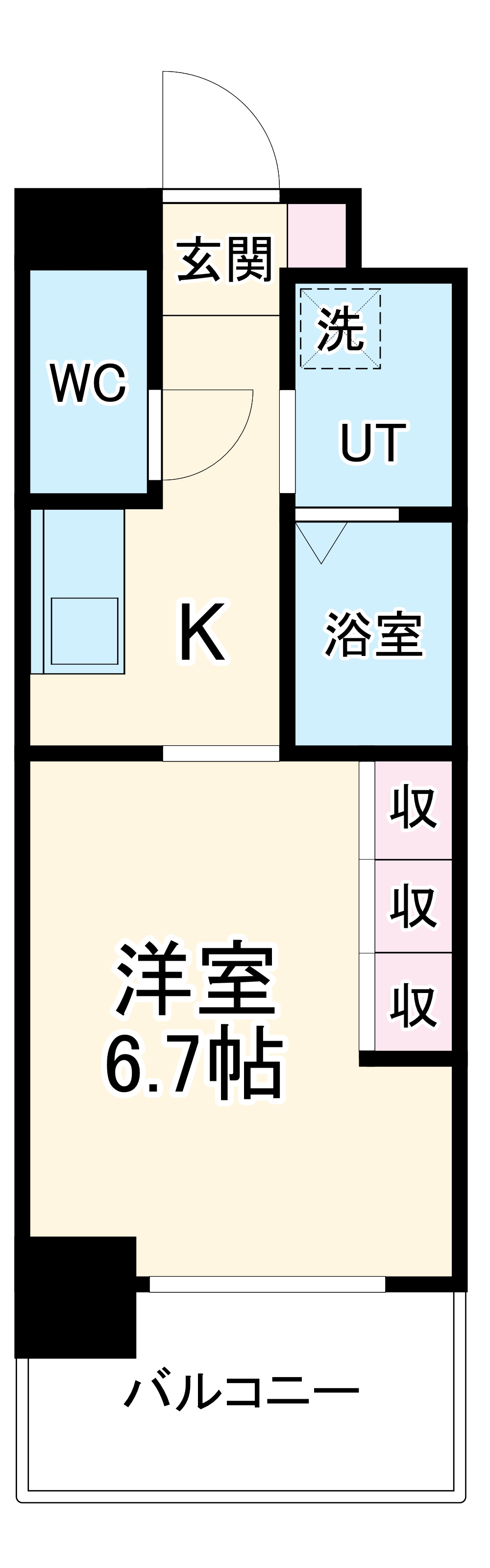 伝馬の完工年月(2009年4月)築の賃貸マンションの間取り
