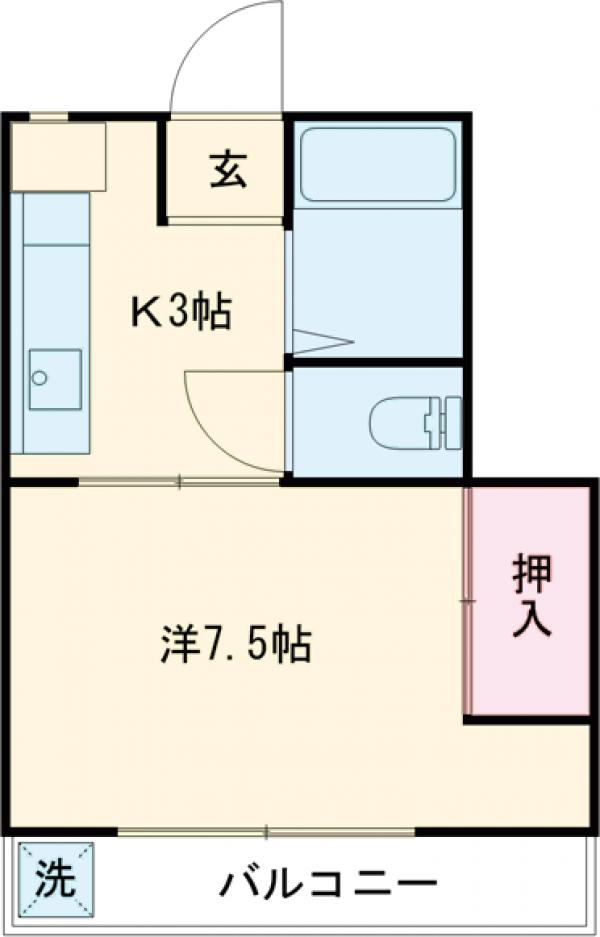 第一ジュネス倉田・502号室の間取り