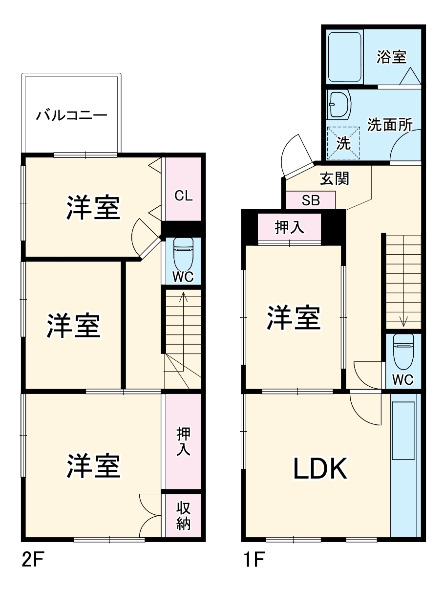 青山貸家の間取り