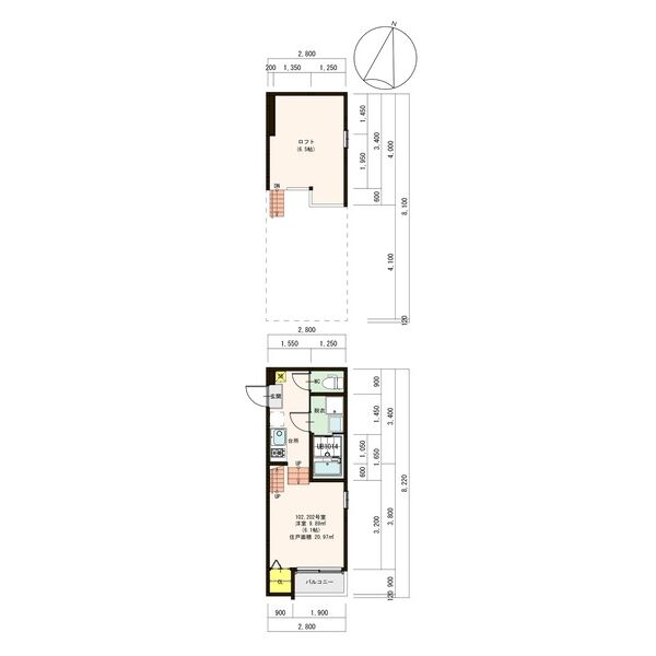 Loft11名駅西の間取り