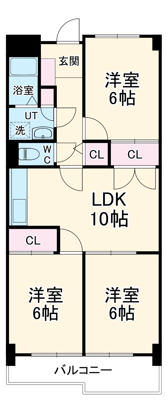 里水マンションBの間取り