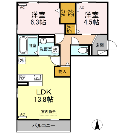 セレーノ古新の間取り
