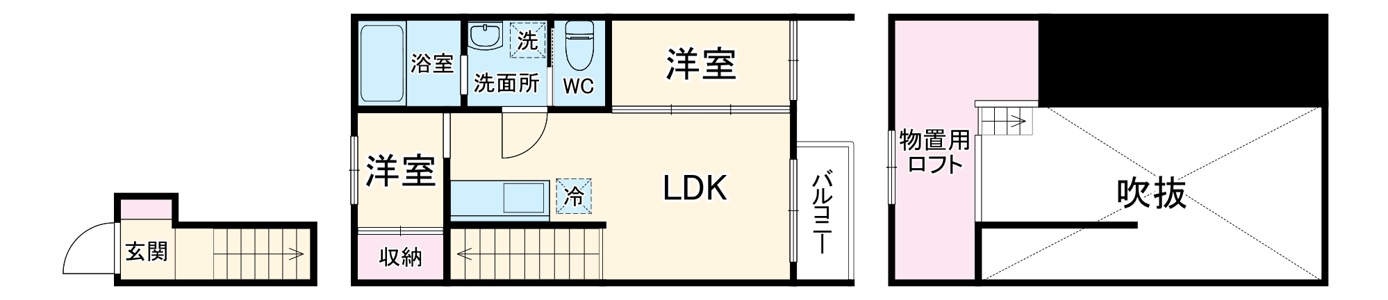 小碓の完工年月(2019年12月)築の賃貸アパートの間取り