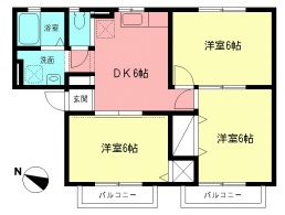 プレメール・201号室の間取り