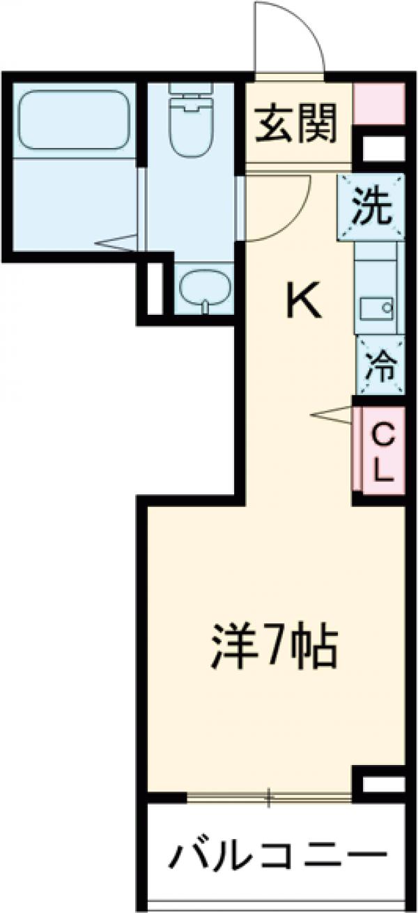 グランコート六町・202号室の間取り