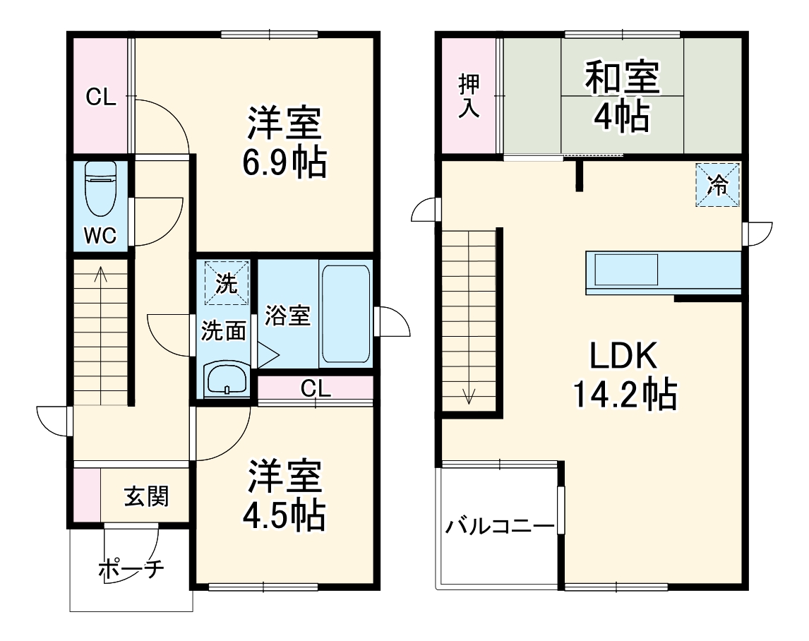 諏訪町1-4-10KODATEX Ⅰの間取り