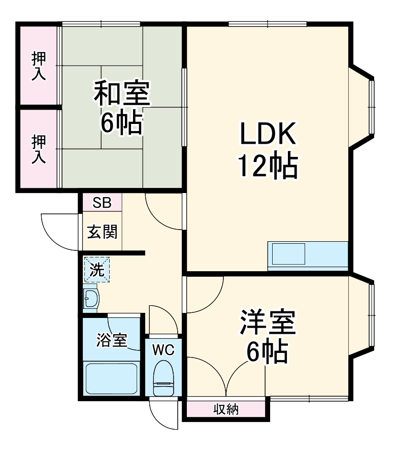 リバーランドハイツ・101号室の間取り