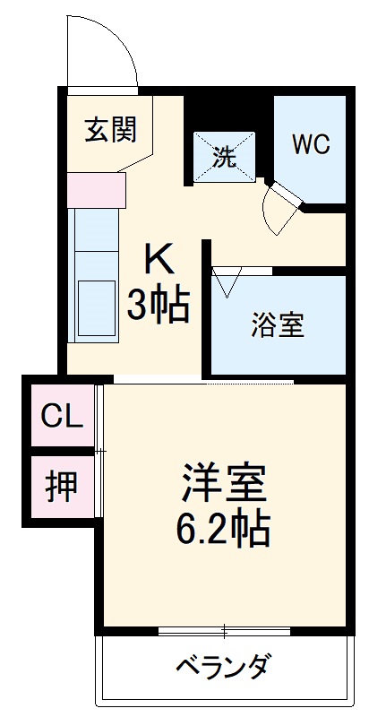グリーンハイツ浅野Ⅱ・303号室の間取り