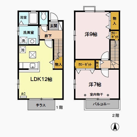 サンハイム中川Ⅱの間取り