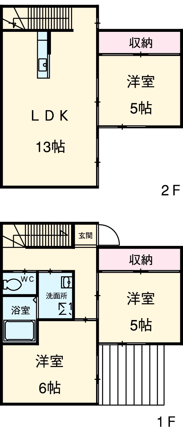 ユニキューブ富部Aの間取り