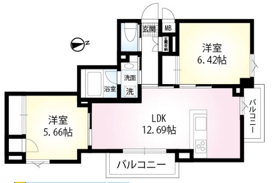 東和の完工年月(2019年3月)築の賃貸マンションの間取り