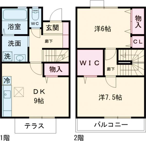 グランドソレーユⅢ・106号室の間取り