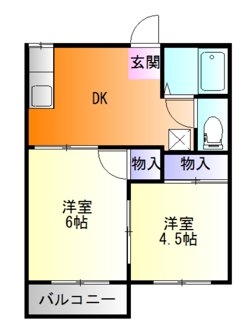 掛川メゾンオークラBの間取り