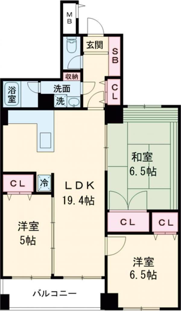 ＰＡＲＫ　ＳＱＵＡＲＥ学芸大学・401号室の間取り