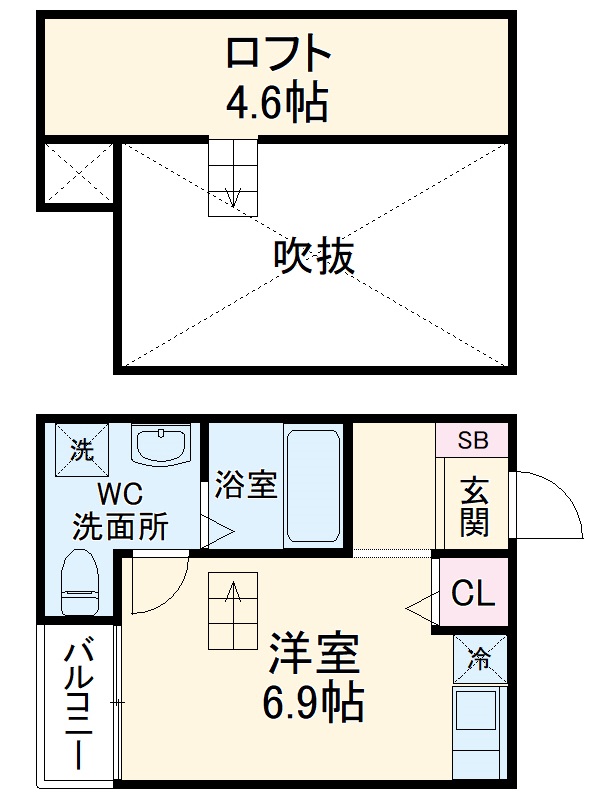 203号室の間取り